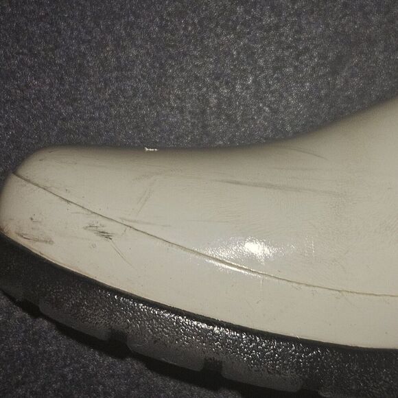 HUNTER Refined Gloss Quilted Rubber Rain Boots Mid Calf US 7 EU 36 Cream - Picture 12 of 15